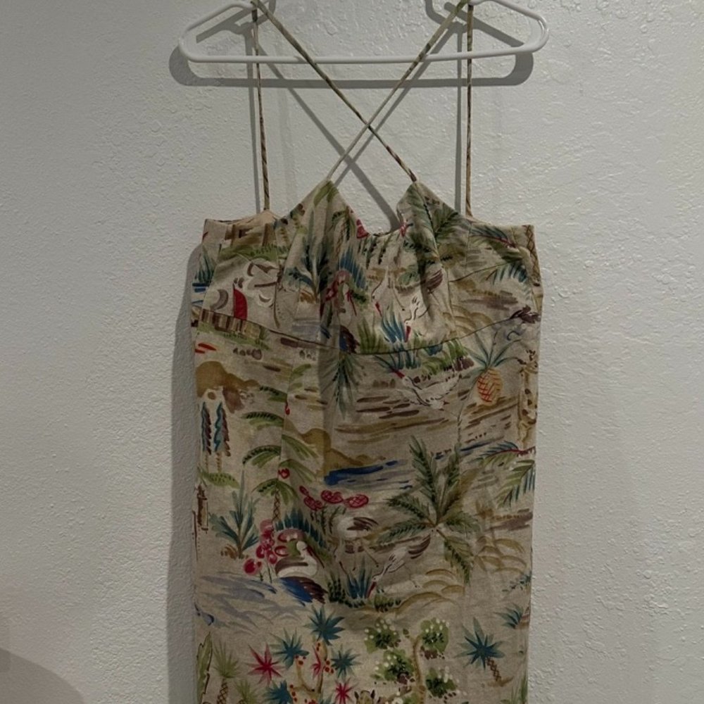 Vintage Maggy London sz16 dress pastel floral cotton blend